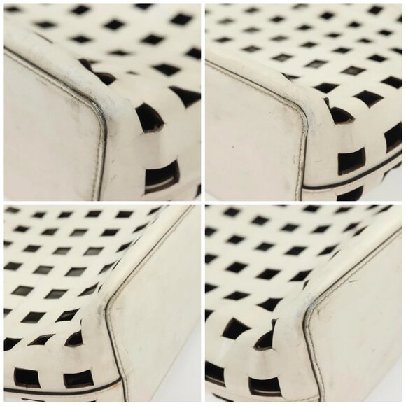 PRADA Tote Bag Leather White Auth - Picture 15 of 16